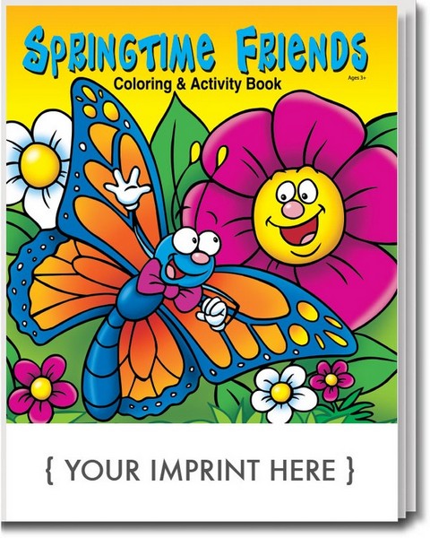 CS0436 Springtime Friends Coloring and Activity BOOK with Custom Impri